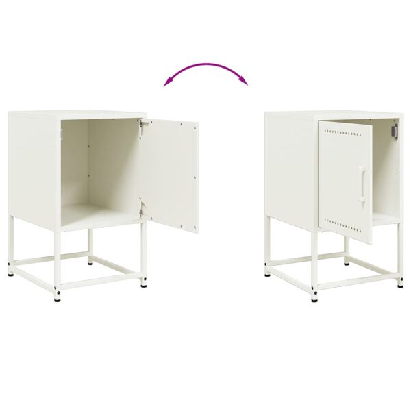 vidaXL Κομοδίνο Λευκό 36x39x60,5 εκ. από Χάλυβα