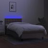 vidaXL &Kappa;&rho;&epsilon;&beta;ά&tau;&iota; Boxspring &mu;&epsilon; &Sigma;&tau;&rho;ώ&mu;&alpha; & LED Taupe 80x200 &epsilon;&kappa;. &Upsilon;&phi;&alpha;&sigma;&mu;ά&tau;&iota;&nu;&omicron;