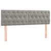 vidaXL Κρεβάτι Boxspring με Στρώμα & LED Αν.Γκρι 140x200 εκ. Βελούδινο
