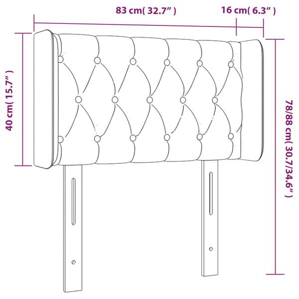 vidaXL Κεφαλάρι Κρεβατιού LED Taupe 83x16x78/88 εκ. Υφασμάτινο