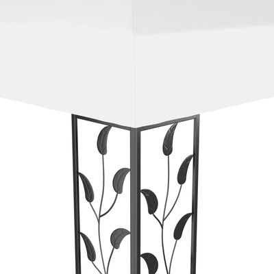 vidaXL Κιόσκι με Διπλή Οροφή και Φωτάκια LED Λευκό 3 x 4 μ.