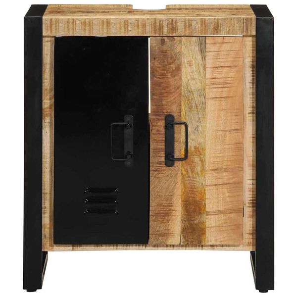vidaXL Ντουλάπα Μπάνιου Καφέ 55 x 35 x 60 εκ. Μασίφ ξύλο μάνγκο