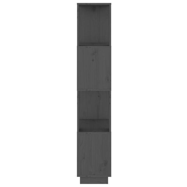 vidaXL Βιβλιοθήκη/Διαχωριστικό Χώρου Γκρι 51x25x132 εκ. Μασίφ Πεύκο