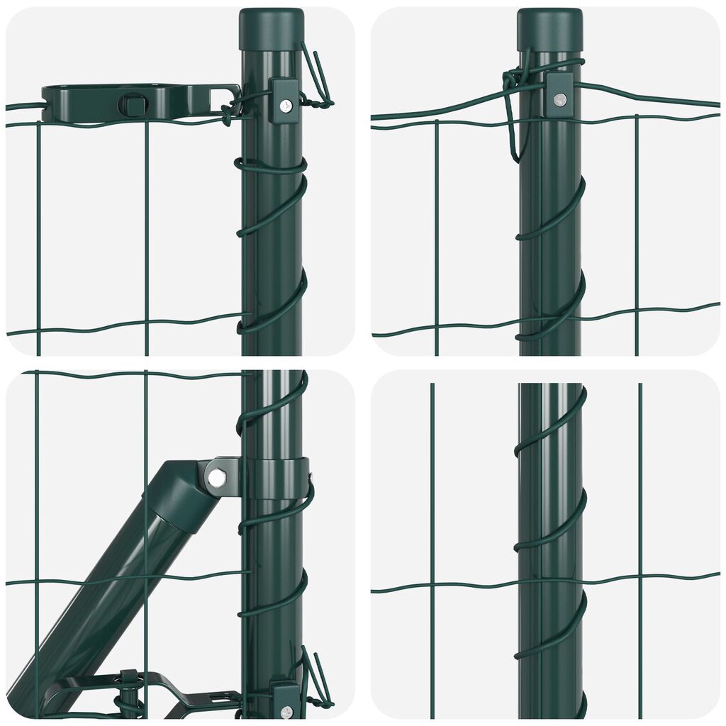 vidaXL Euro Fence με 13 Πόλους 0.4x25 μ Γαλβανισμένος Χάλυβας Πράσινος