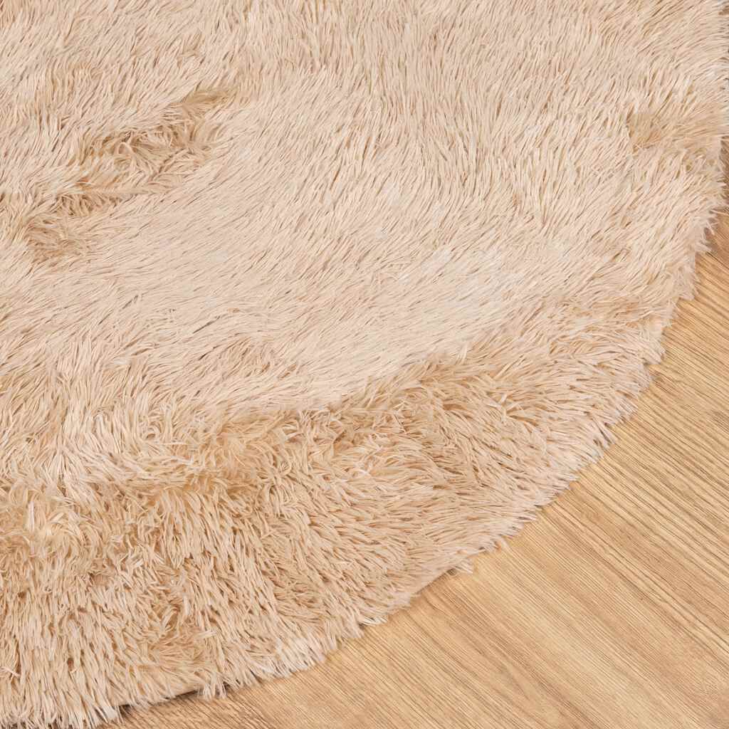vidaXL Χαλί Shaggy με Ψηλό Πέλος NAVARRA Μπεζ 120x120 εκ. πολυεστέρας