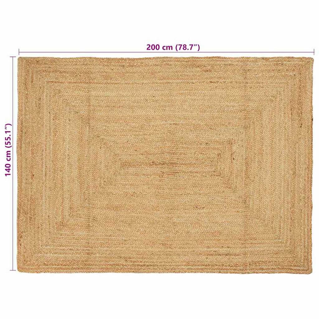 vidaXL Χαλί Μπεζ 140 x 200 cm Γιούτα