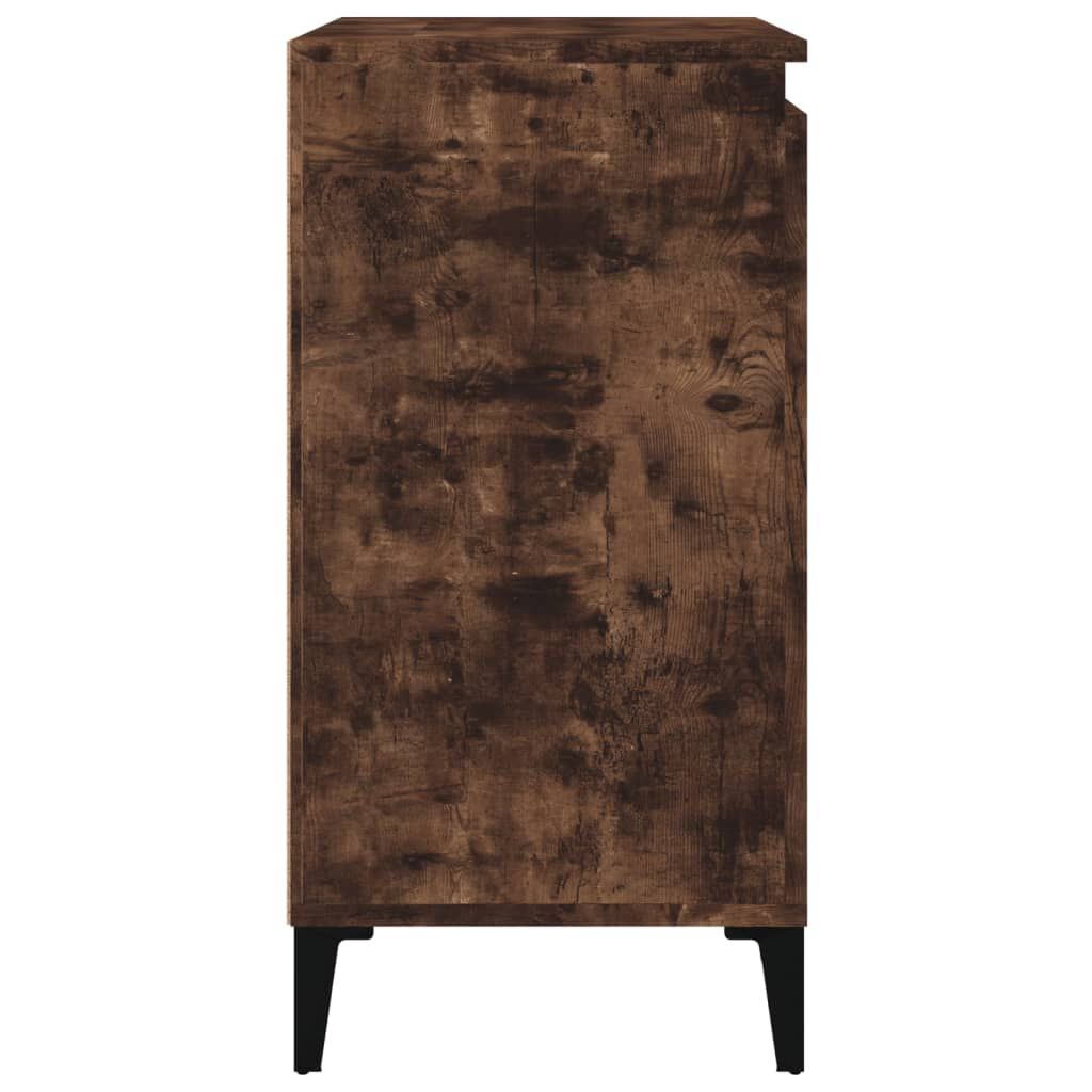 vidaXL Κομοδίνο Καπνιστή Δρυς 40 x 35 x 70 εκ. από Επεξεργασμένο Ξύλο