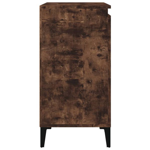 vidaXL Κομοδίνο Καπνιστή Δρυς 40 x 35 x 70 εκ. από Επεξεργασμένο Ξύλο