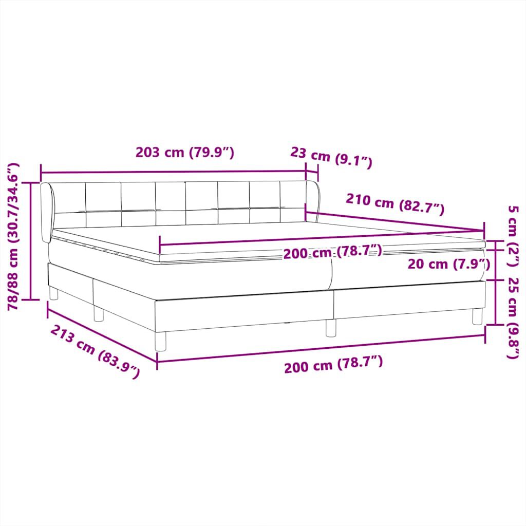 vidaXL Box Spring Κρεβάτι με στρώματα Σκούρο πράσινο Βελούδινο