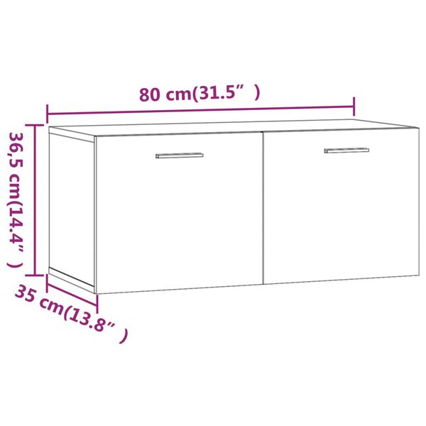 vidaXL Ντουλάπι Τοίχου Καπνιστή Δρυς 80x35x36,5 εκ. Επεξεργασμένο Ξύλο