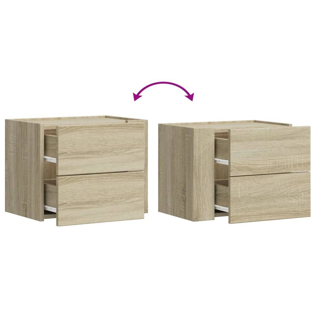 vidaXL Κομοδίνα Επιτοίχιο Sonoma Δρυς 45x30x35 εκ.