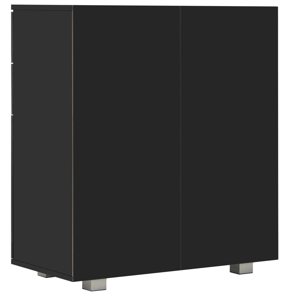 vidaXL Μπουφές Ψηλός Γυαλιστερός Μαύρος 71x35x80εκ. Επεξεργασμένο Ξύλο