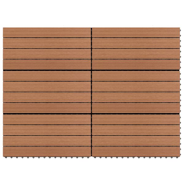vidaXL Πλακάκια 6 τεμ. Καφέ 1 μ² / 60 x 30 εκ. από WPC