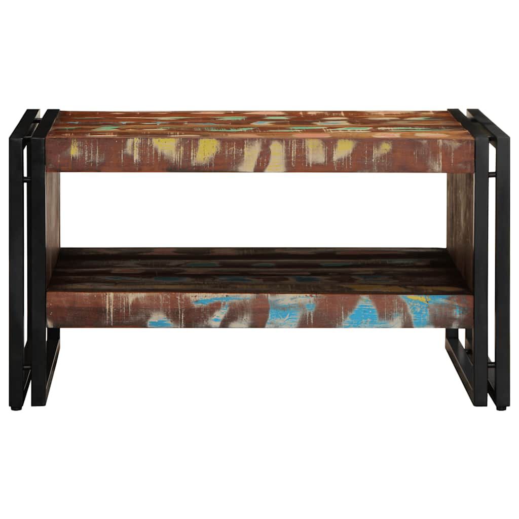 vidaXL Τραπεζάκι σαλονιού πολύχρωμο 70x50x38cm Ξύλο μασίφ αναγεννημένο