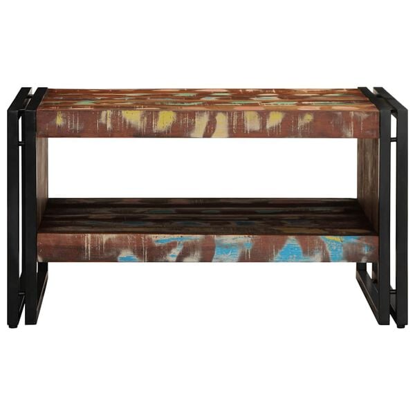 vidaXL Τραπεζάκι σαλονιού πολύχρωμο 70x50x38cm Ξύλο μασίφ αναγεννημένο