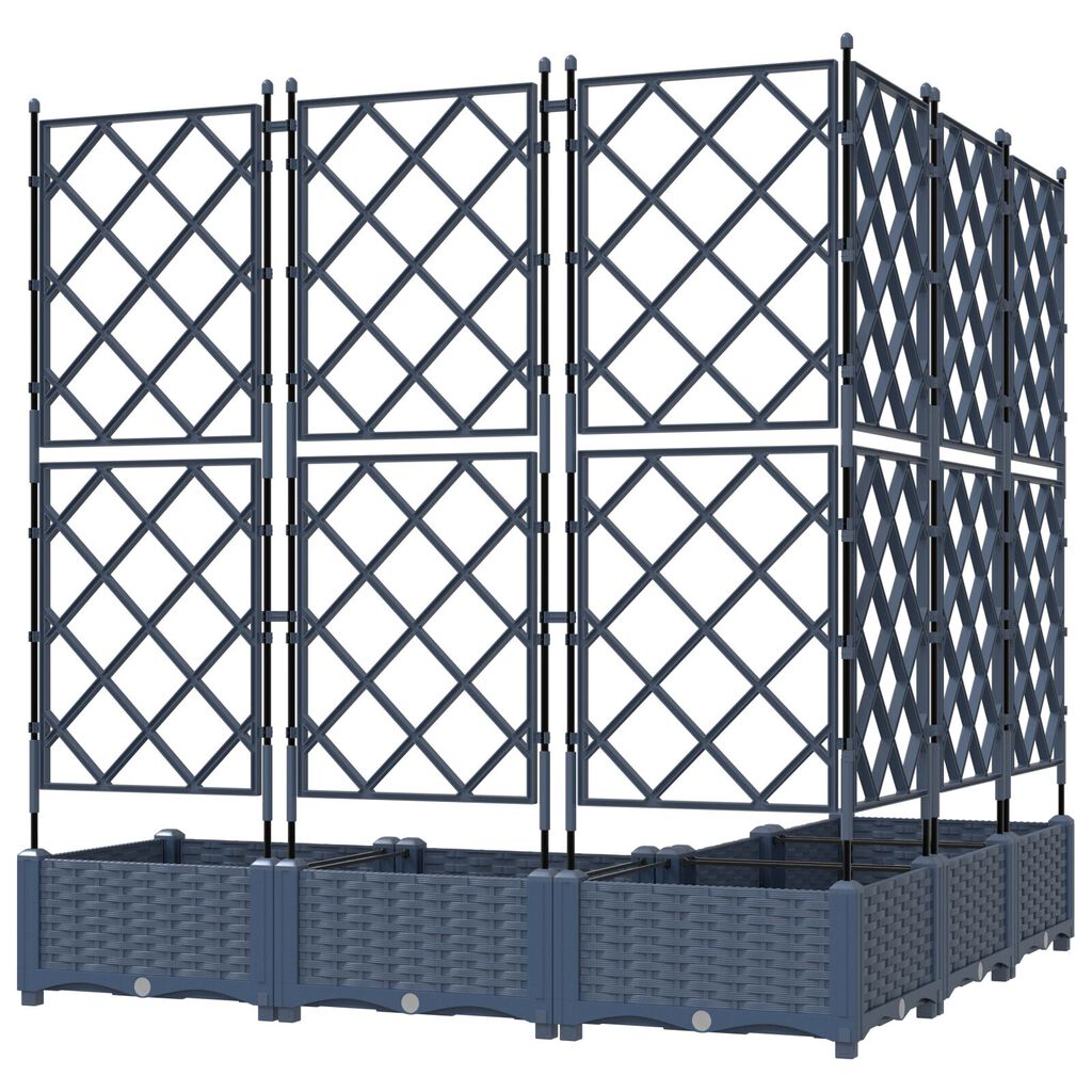 vidaXL Γλάστα Κήπου με Πλέγμα 5 τμχ Γκρι 120x120x125.5 εκ