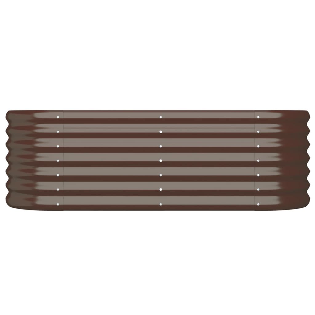vidaXL Ζαρντινιέρα Υπερυψωμένη Καφέ 114x40x36 εκ. Ατσάλι Ηλεκτρ. Βαφή