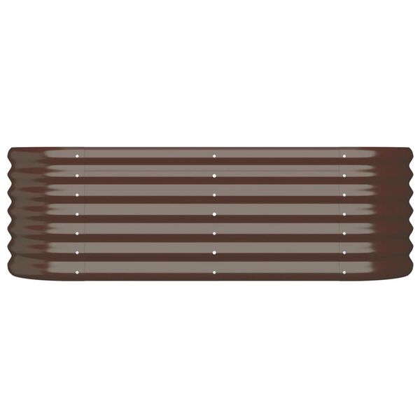 vidaXL Ζαρντινιέρα Υπερυψωμένη Καφέ 114x40x36 εκ. Ατσάλι Ηλεκτρ. Βαφή