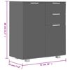 vidaXL Μπουφές Ψηλός Γυαλιστερός Γκρι 71x35x80 εκ. Επεξεργασμένο Ξύλο