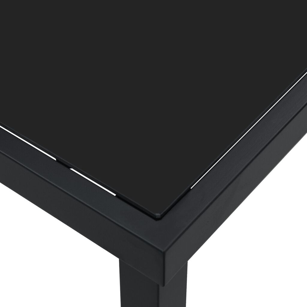 vidaXL Τραπέζι Κήπου Μαύρο 160x80x73 εκ. Σκληρυμένο Γυαλί