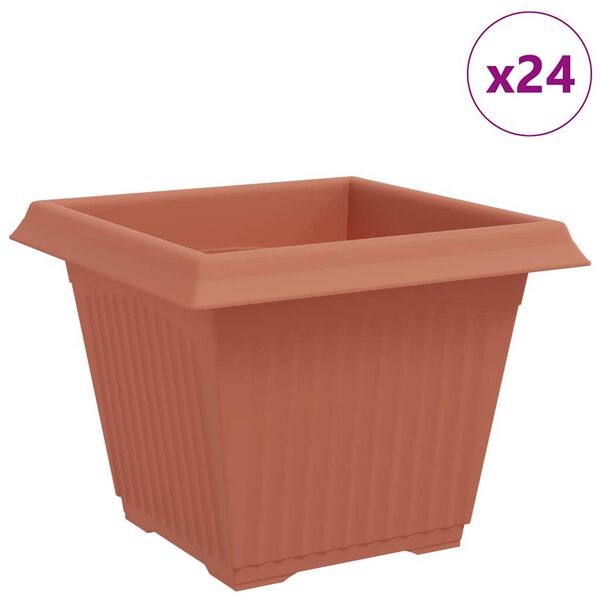 vidaXL &Tau;&epsilon;&tau;&rho;ά&gamma;&omega;&nu;&eta; &Gamma;&lambda;ά&sigma;&tau;&rho;&alpha; &gamma;&iota;&alpha; &Lambda;&omicron;&upsilon;&lambda;&omicron;ύ&delta;&iota;&alpha; 24 pcs &Kappa;&epsilon;&rho;&alpha;&mu;&iota;&delta;ί &Pi;&lambda;&alpha;&sigma;&tau;&iota;&kappa;ό
