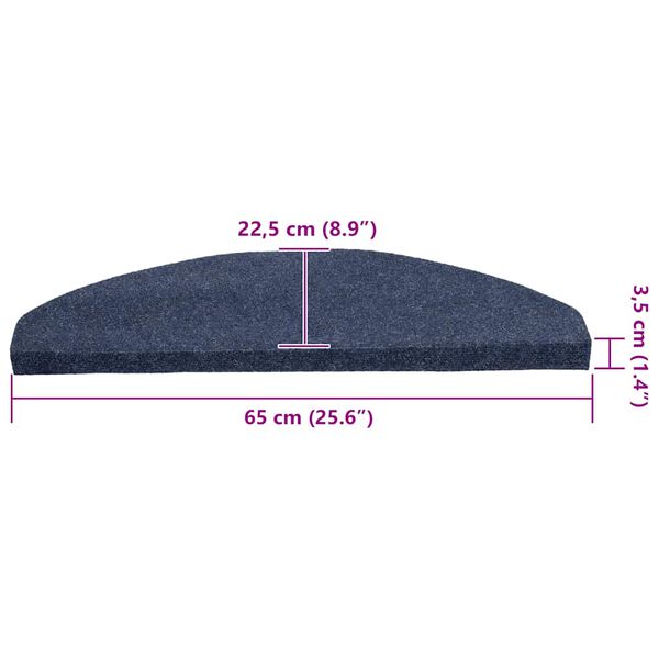 vidaXL Πατάκια Σκάλας Αυτοκόλλητα 30 τεμ. Μπλε 65x22,5x3,5 εκ.