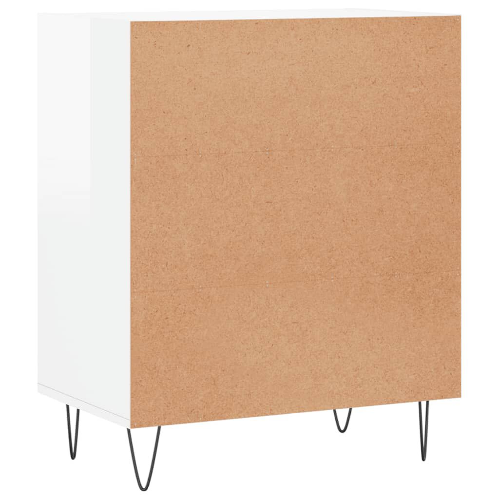 vidaXL Ραφιέρα Γυαλιστερή Λευκή 57 x 35 x 70 εκ. από Επεξεργ. Ξύλο