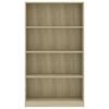 vidaXL Βιβλιοθήκη με 4 Ράφια Sonoma Δρυς 80x24x142 εκ. Επεξ. Ξύλο