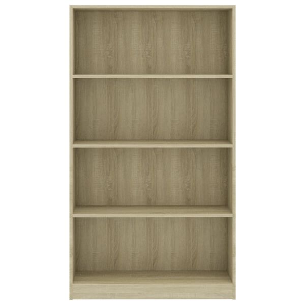 vidaXL Βιβλιοθήκη με 4 Ράφια Sonoma Δρυς 80x24x142 εκ. Επεξ. Ξύλο