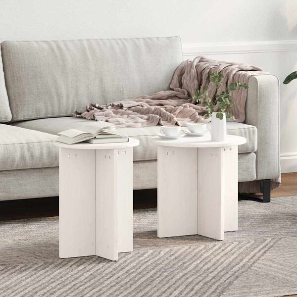 vidaXL Τραπεζάκι σαλονιού 2 pcs Λευκό 41.5 x 41.5 x 41 εκ
