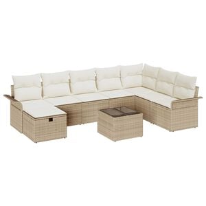 vidaXL &Sigma;&epsilon;&tau; &Kappa;&alpha;&nu;&alpha;&pi;έ &Kappa;ή&pi;&omicron;&upsilon; 9 pcs &Mu;&pi;&epsilon;&zeta; &kappa;&alpha;&iota; &Kappa;&rho;έ&mu;&alpha; &sigma;&upsilon;&nu;&theta;&epsilon;&tau;&iota;&kappa;ό &rho;&alpha;&tau;ά&nu;