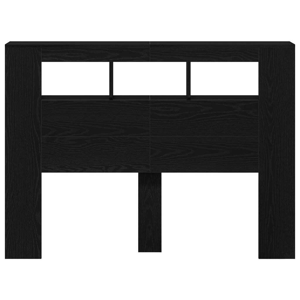 vidaXL LED Κεφαλάρι Μαύρη Δρυς 140x18,5x40 εκ. Επεξεργασμένο Ξύλο