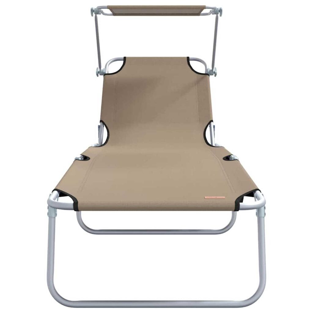 vidaXL Ξαπλώστρα 2-πρόσωπο 2 pcs Taupe 58 x 188 x 77 εκ. ύφασμα