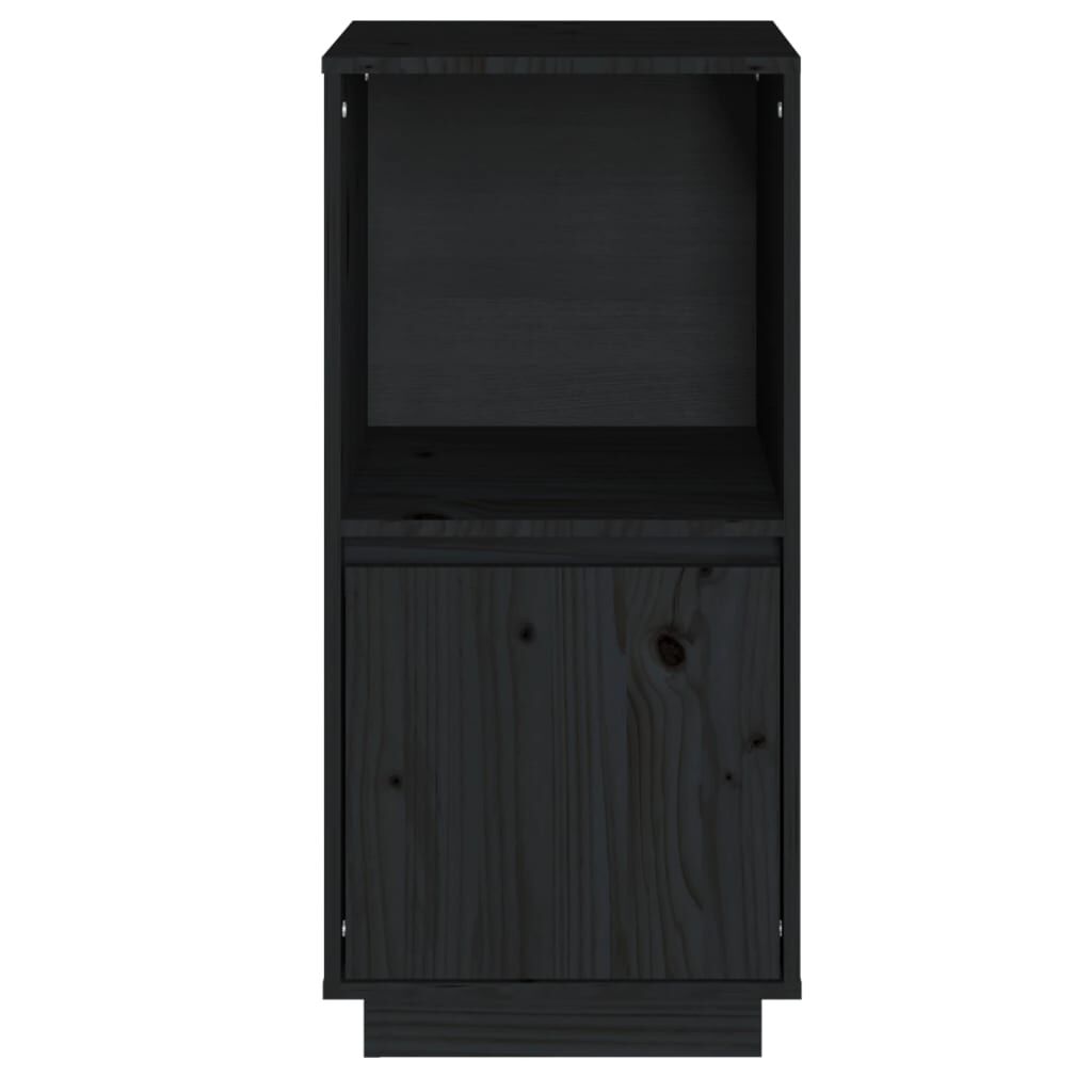 vidaXL Ντουλάπι Μαύρο 38 x 35 x 80 εκ. από Μασίφ Ξύλο Πεύκου