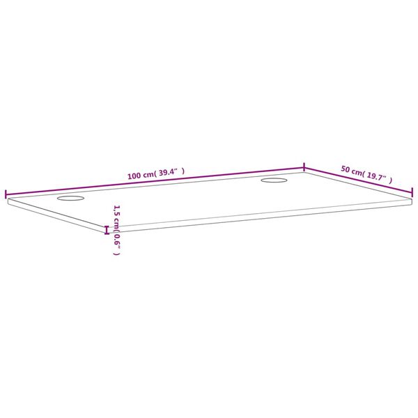 vidaXL Επιφάνεια Γραφείου 100 x 50 x 1,5 εκ. από Μασίφ Ξύλο Οξιάς