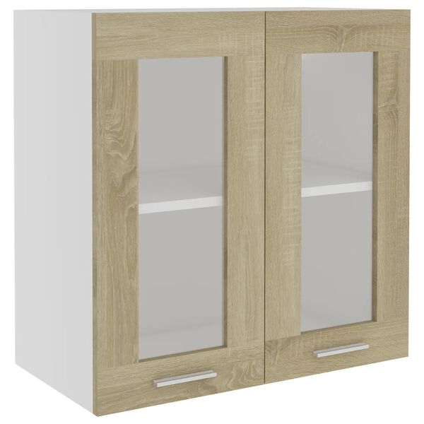 vidaXL Ντουλάπι Κρεμαστό με Τζάμι Lyon Sonoma Δρυς 60x31x60εκ.