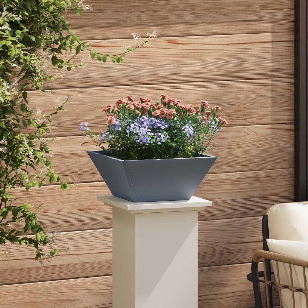 vidaXL Πλαστική Γλάστρα Ανθρακί Πλαστική 35 x 35 x 15 εκ Ανθεκτική