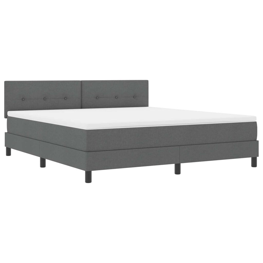 vidaXL Κρεβάτι Βολής με Στρώμα & LED Σκούρο Γκρι 180x200 cm Υφάσματος