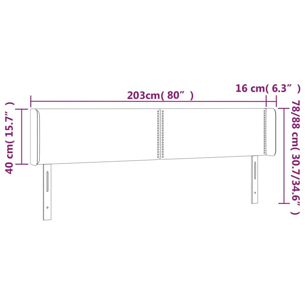 vidaXL Κεφαλάρι με Πτερύγια Καπουτσίνο 203x16x78/88εκ. Συνθετικό Δέρμα