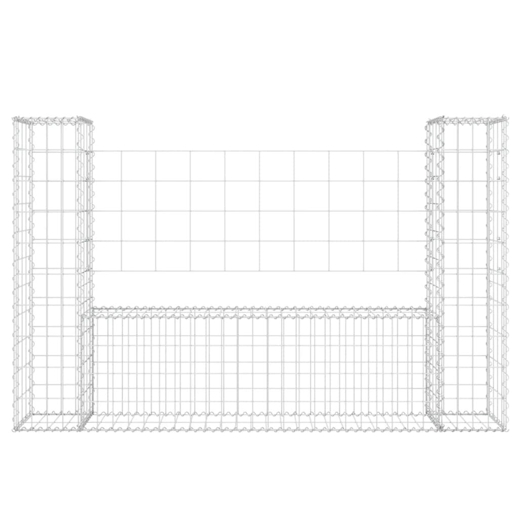 vidaXL Συρματοκιβώτιο σε U Σχήμα με 2 Στύλους 140x20x100 εκ Σιδερένιο