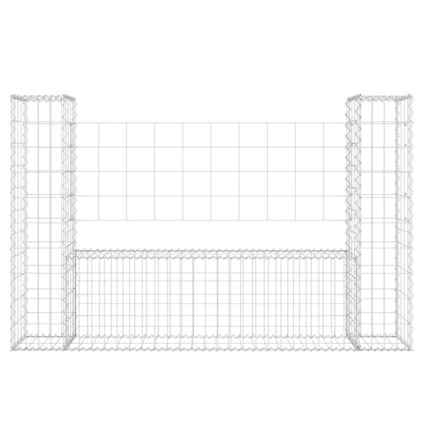 vidaXL Συρματοκιβώτιο σε U Σχήμα με 2 Στύλους 140x20x100 εκ Σιδερένιο
