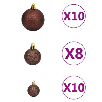 vidaXL Χριστουγεννιάτ. Δέντρο Τεχν. με LED/Μπάλες/Χιόνι 210 εκ. PVC/PE