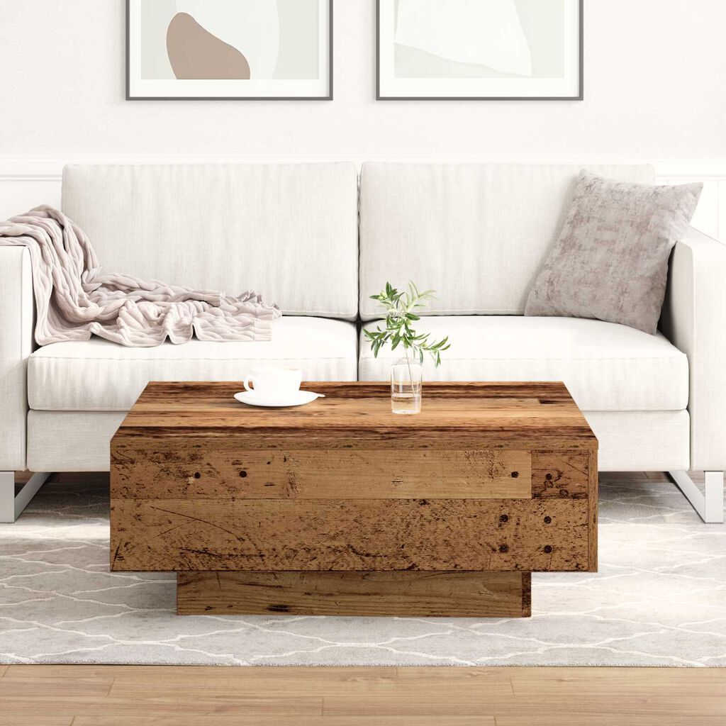 vidaXL Τραπεζάκι σαλονιού Παλαιό ξύλο 80 x 80 x 31 cm