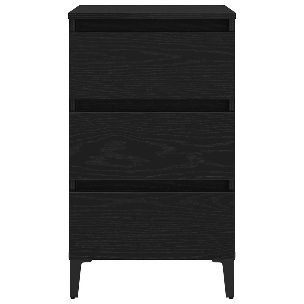 κομοδίνο vidaXL με μεταλλικό πόδι Μαύρο Ξύλο 40x35x69 εκ
