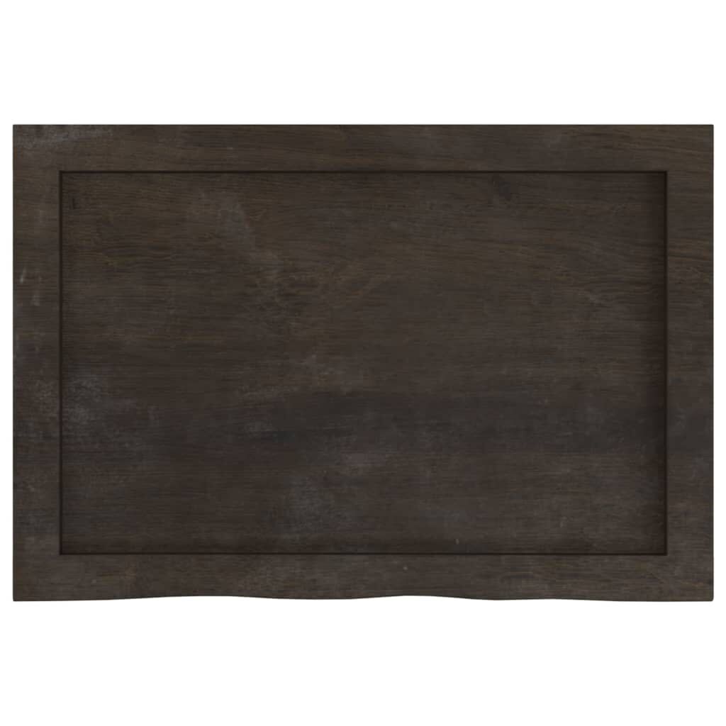 vidaXL Επιφάνεια Τραπεζιού Σκούρο Καφέ 60x40x(2-4)εκ Επεξ. Μασίφ Δρυς