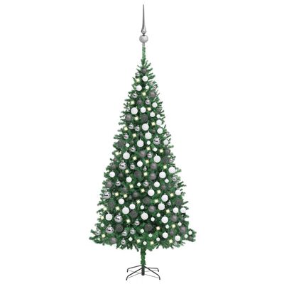 vidaXL Χριστουγεν Δέντρο Τεχν. Προφωτισμένο LEDs Μπάλες Πράσινο 300 εκ
