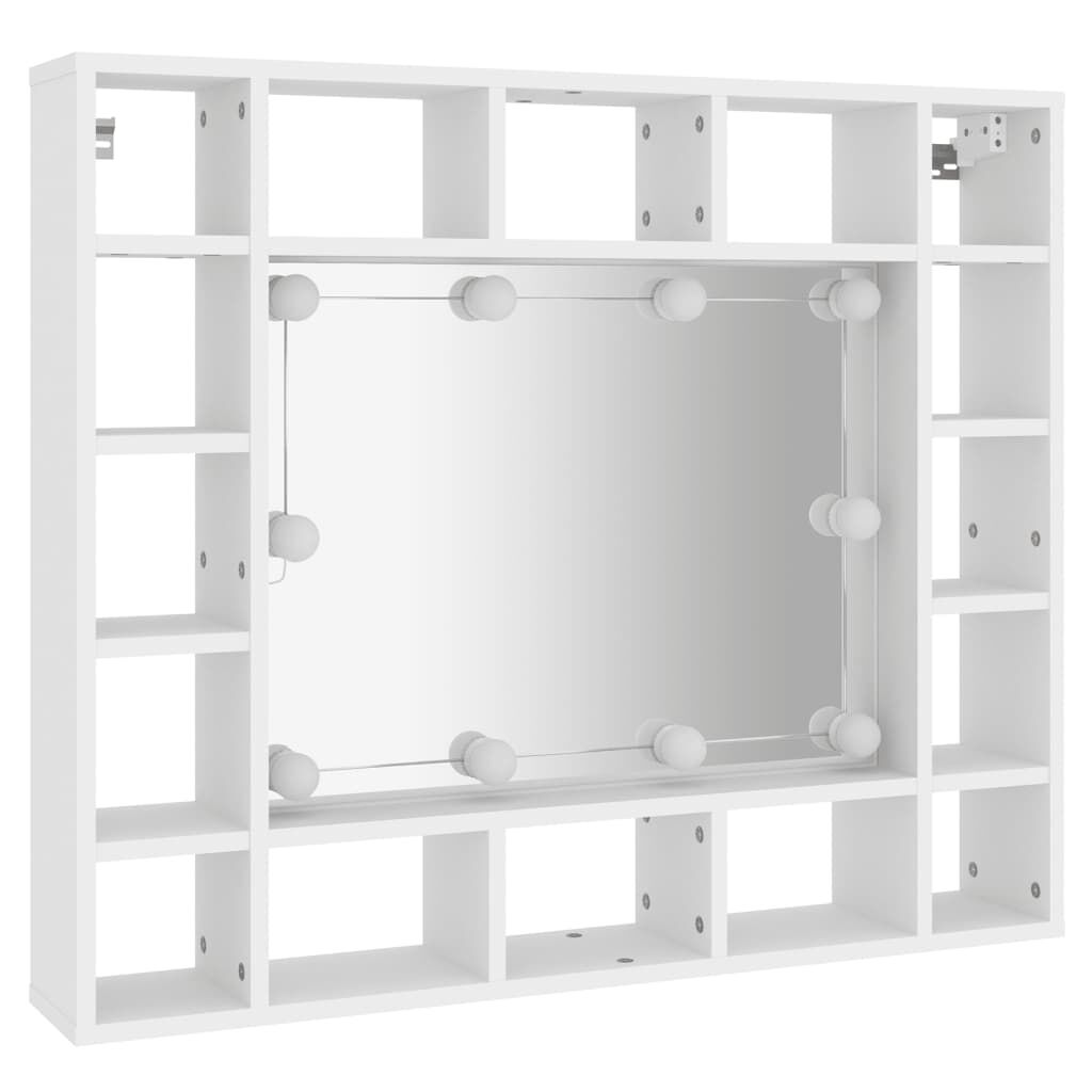 vidaXL Έπιπλο Καθρέπτη με LED Λευκό 91 x 15 x 76,5 εκ.