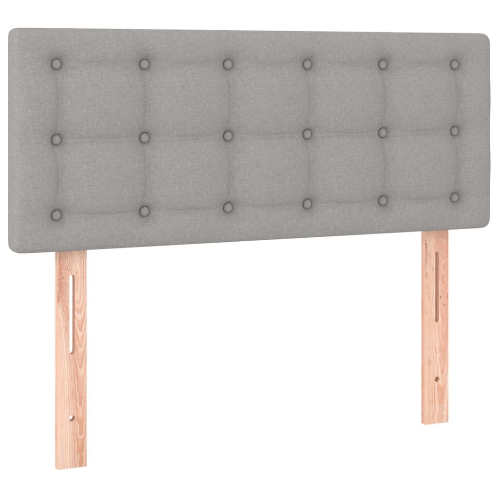 vidaXL Κρεβάτι Boxspring με Στρώμα Ανοιχτό Γκρι 100x200 εκ. Υφασμάτινο