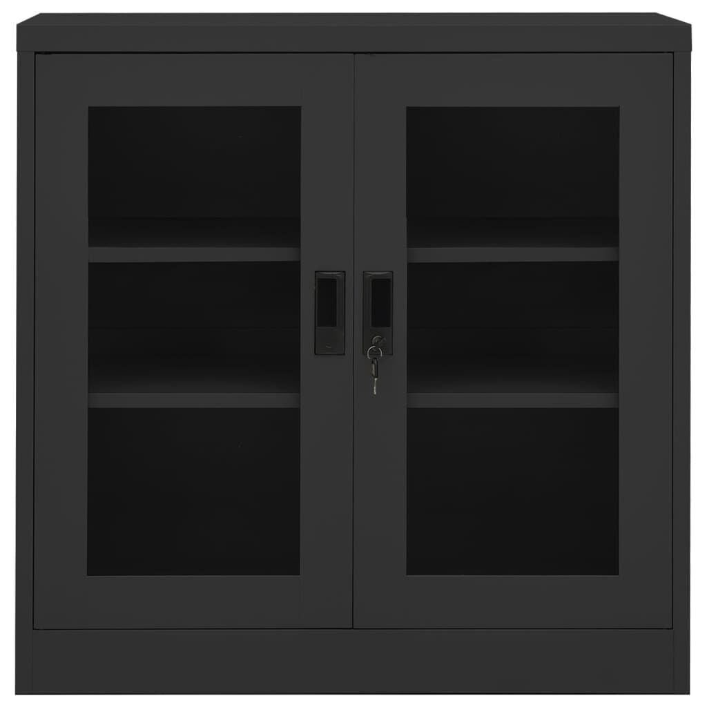 vidaXL Ντουλάπα Γραφείου Ανθρακί 90 x 40 x 90 εκ. Ατσάλινη