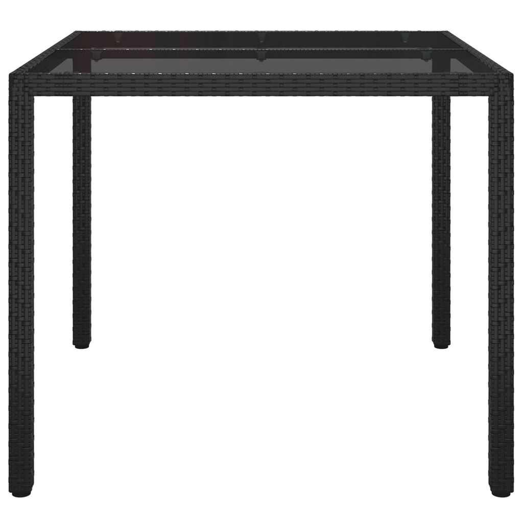 vidaXL Τραπέζι Δείπνου Κήπου Μαύρο 90x90x75 εκ. Συνθετικό Ρατάν
